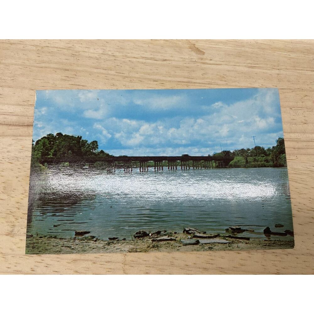 Vintage Old Bridge Jacksonville North Carolina Postcard Helen M. Tatum 5.5x3.5